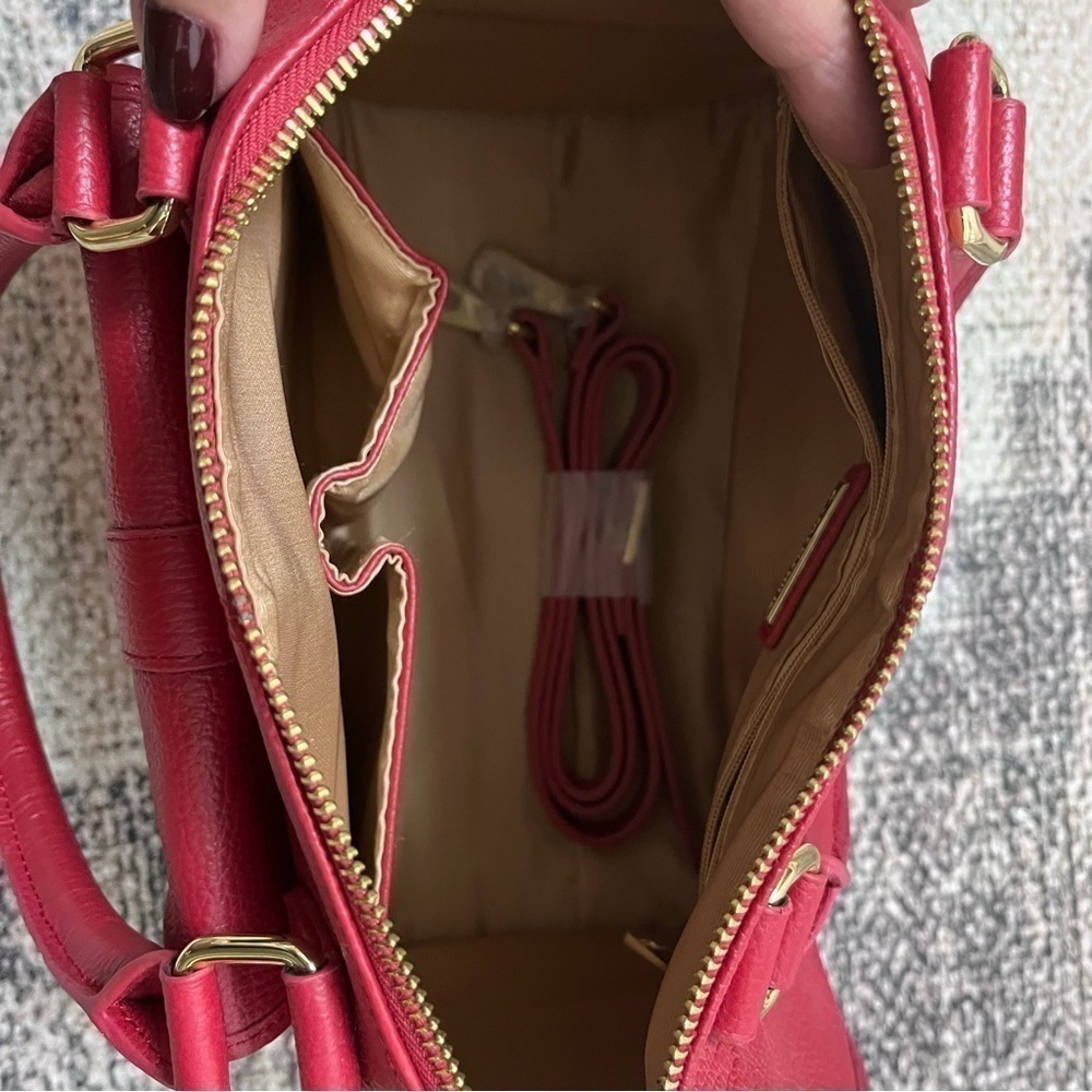 Ora Delphine Kelly Red Satchel Handbag Crossbody #208 - Picture 10 of 12